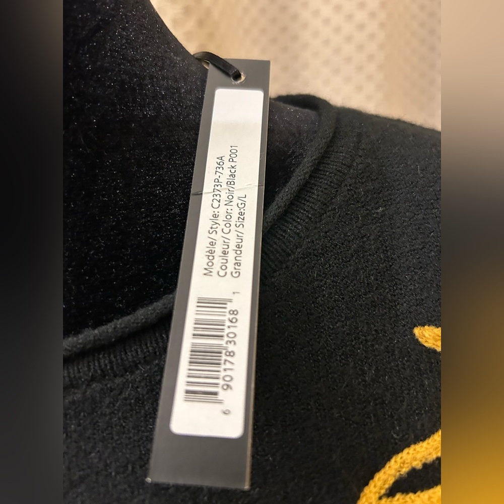 NWT. Charlie B Scribble Design Black Sweater with Colorful Abstract Design - Picture 11 of 12